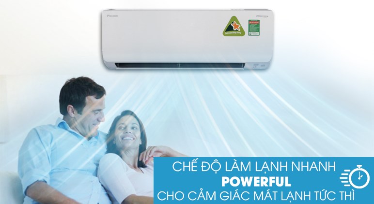 Công nghệ Poweful - Máy lạnh 2 chiều Daikin Inverter 1.0 HP FTHF25RVMV