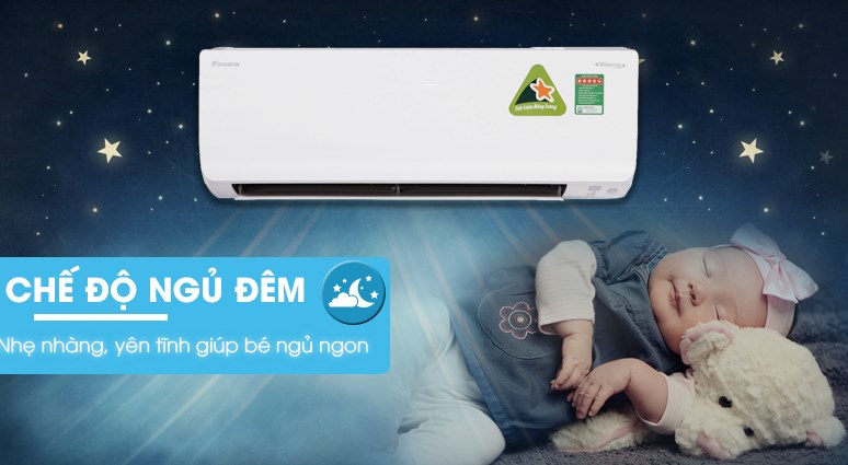 Chế độ ngủ đêm - Máy lạnh 2 chiều Daikin Inverter 1.0 HP FTHF25RVMV